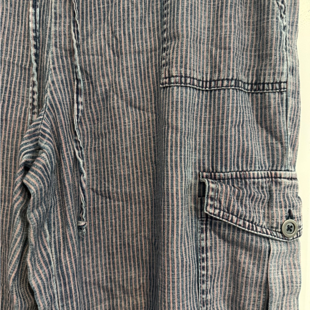 Super Soft Billy T Railroad Stripe cargo pants pink blue stripe size Med - Picture 6 of 9